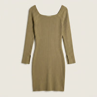 Vestido Tejido Rib Verde en plano