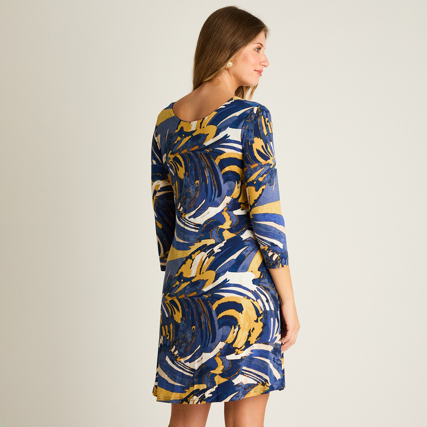 Vestido Corto Azul Estampado