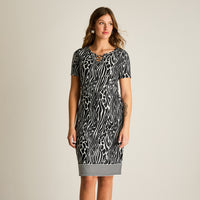 Vestido Corto Negro Estampado