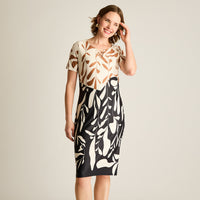 Vestido Corto Café Estampado