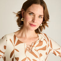 Vestido Corto Café Estampado