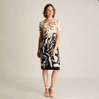 Vestido Corto Café Estampado