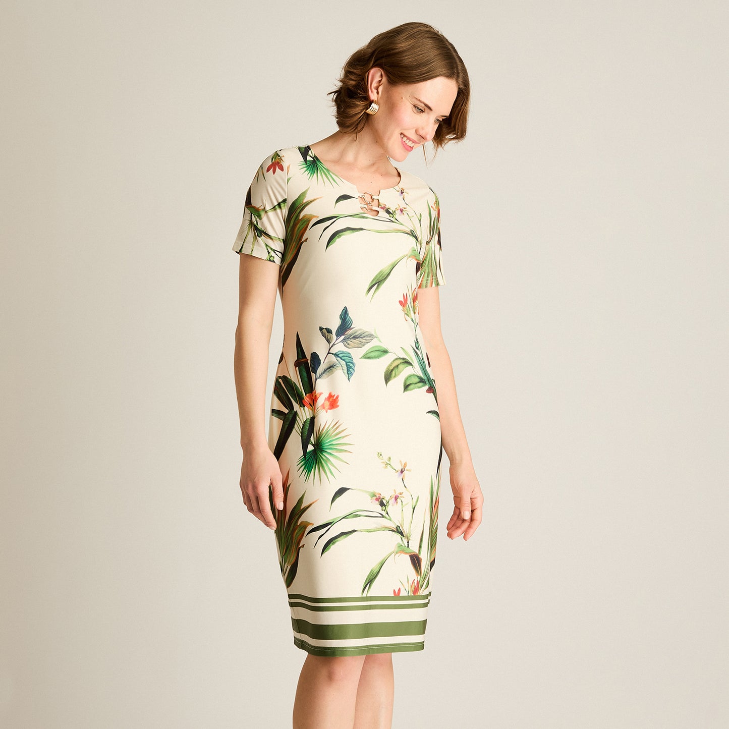 Vestido Corto Verde Tropical