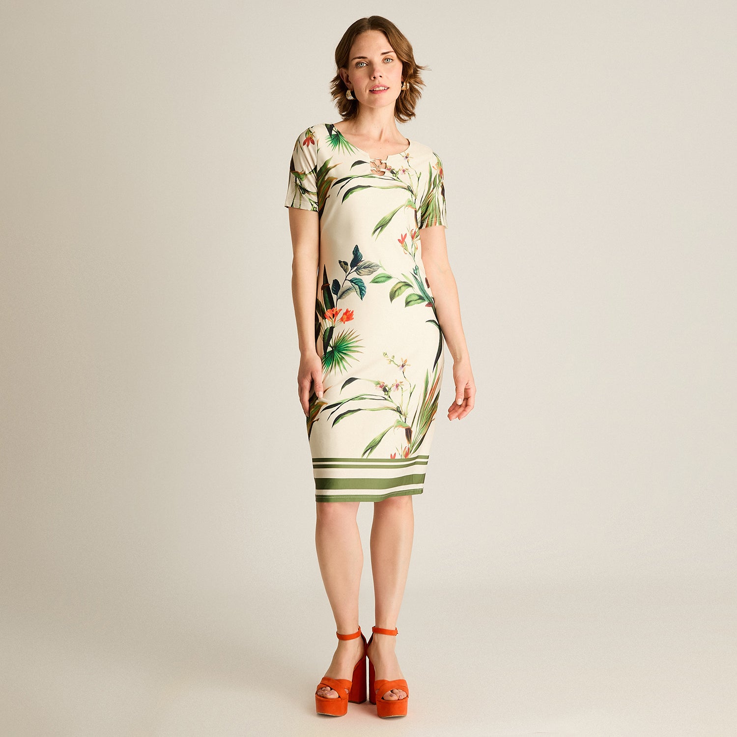 Vestido Corto Verde Tropical