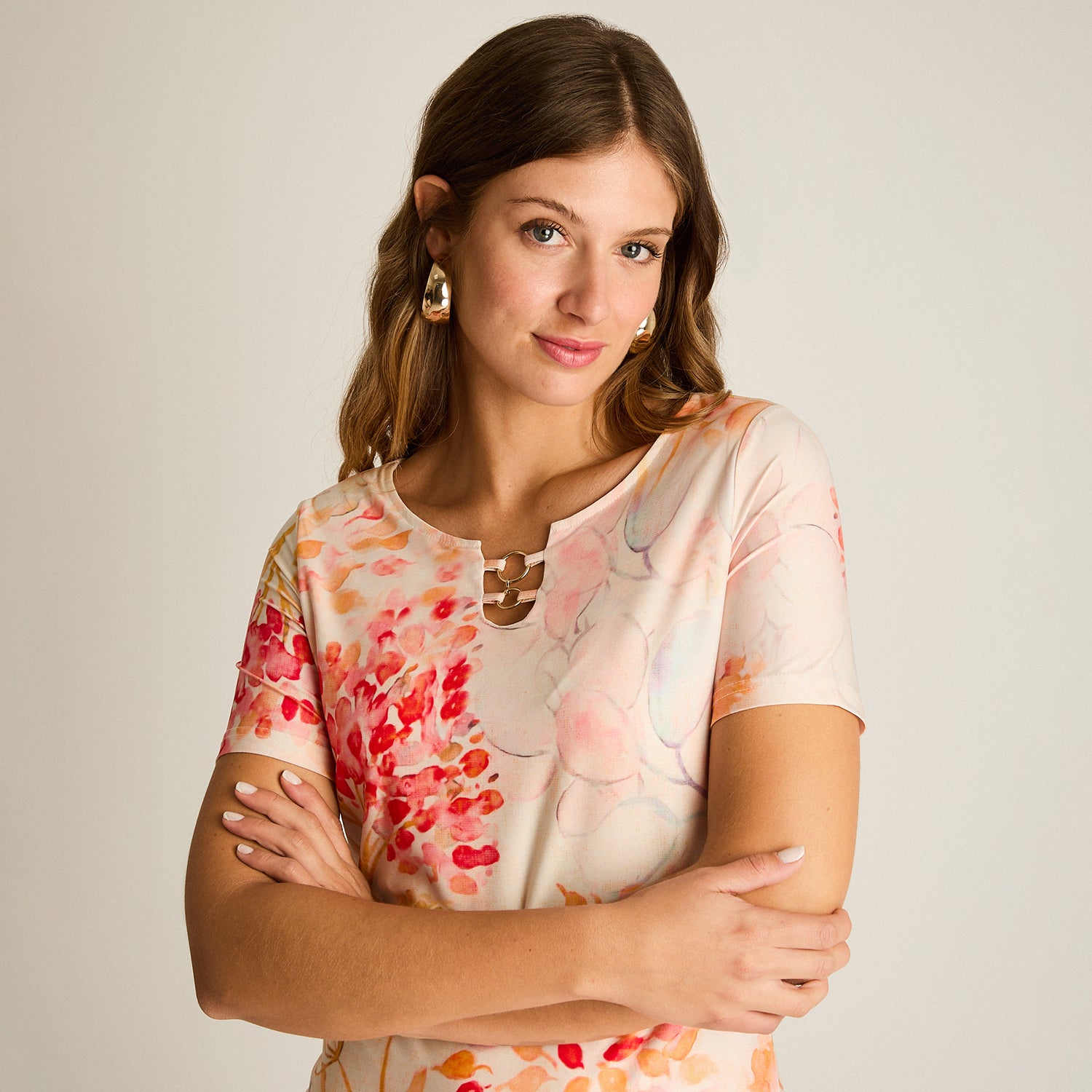 Vestido Corto Naranjo Floral