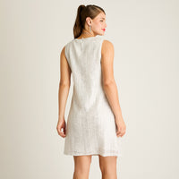 Vestido Corto Crudo Brillante