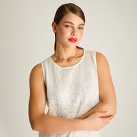 Vestido Corto Crudo Brillante