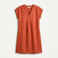 Vestido Corto Terracota 100% Lino en plano