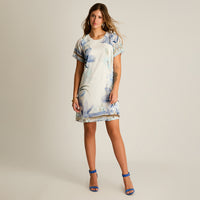 Vestido Corto Crudo No Elasticado Con Forro Calce Holgado