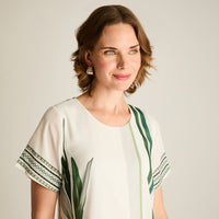 Vestido Corto Verde No Elasticado Con Forro Calce Holgado