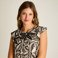Vestido Corto Negro No Elasticado Sin Forro Calce Holgado