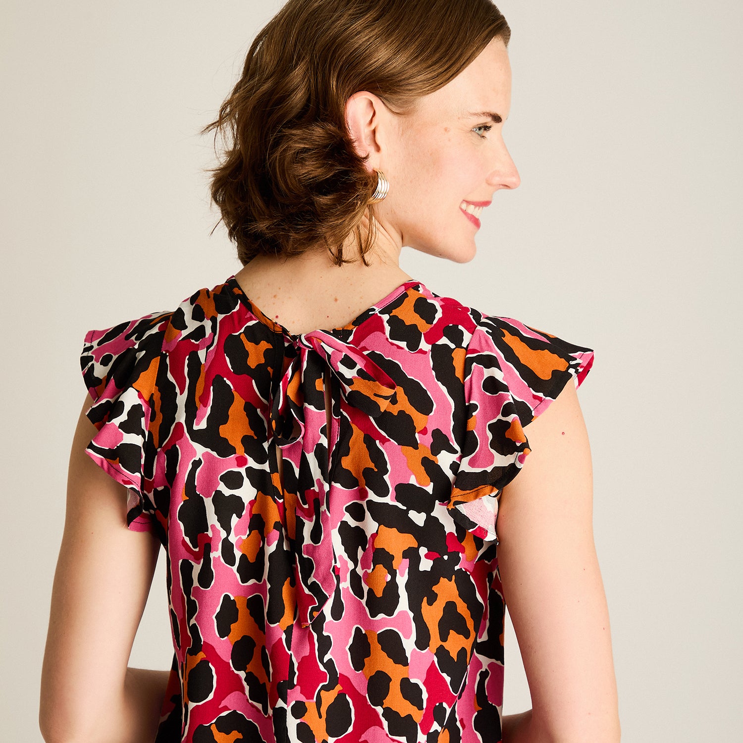 Vestido Corto Magenta No Elasticado Sin Forro Calce Holgado