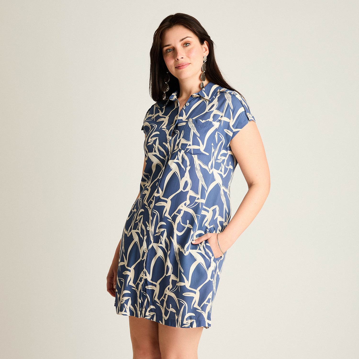 Vestido Corto Indigo Elasticidad Media Sin Forro Calce