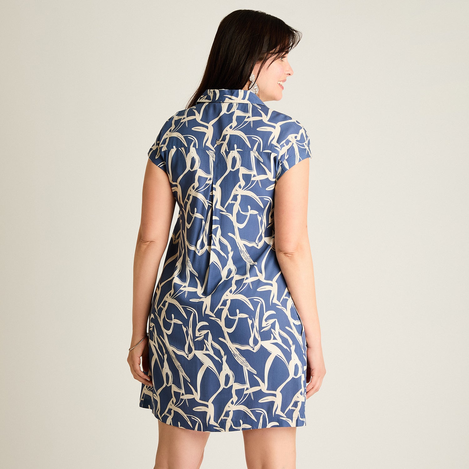 Vestido Corto Indigo Elasticidad Media Sin Forro Calce