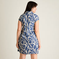 Vestido Corto Indigo Elasticidad Media Sin Forro Calce