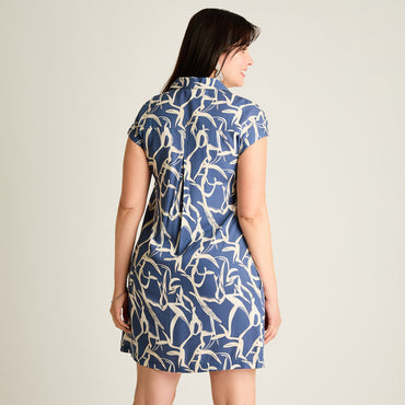 Vestido Corto Indigo Elasticidad Media Sin Forro Calce