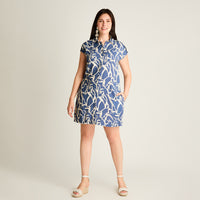 Vestido Corto Indigo Elasticidad Media Sin Forro Calce