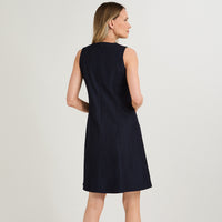 Vestido Midi sin Mangas Look Denim Azul