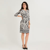 Vestido Corto Polyspandex Manga 3/4 Negro