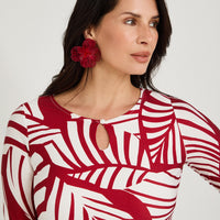 Vestido Corto Polyspandex Manga 3/4 Rojo