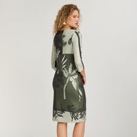 Vestido Corto Polyspandex Manga 3/4 Verde