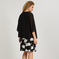 Vestido Corto Estampado Localizado Twin Set con Tapado y Collar Negro