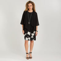 Vestido Corto Estampado Localizado Twin Set con Tapado y Collar Negro