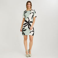 Vestido Corto Estampado Verde