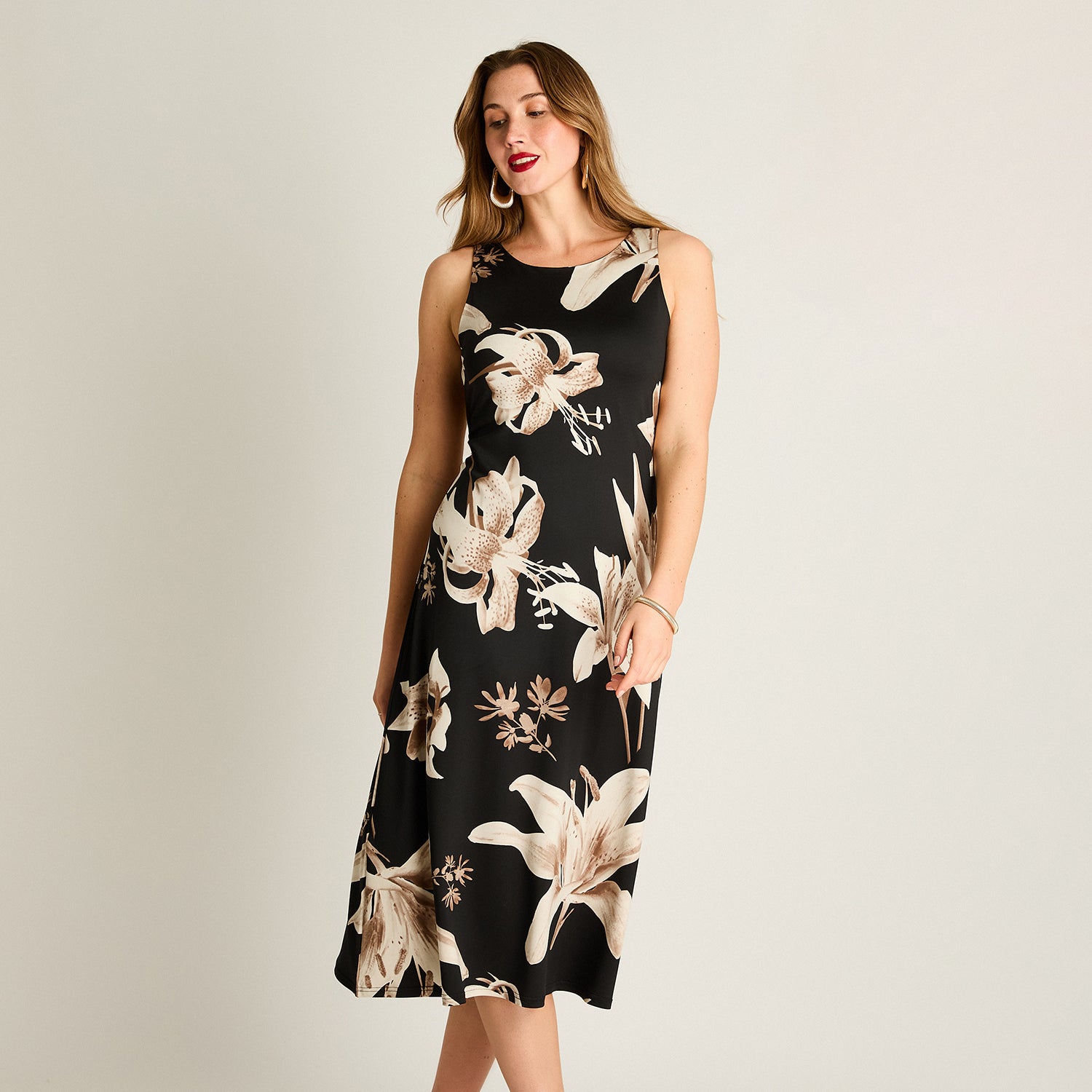Vestido Maxi Negro Floral