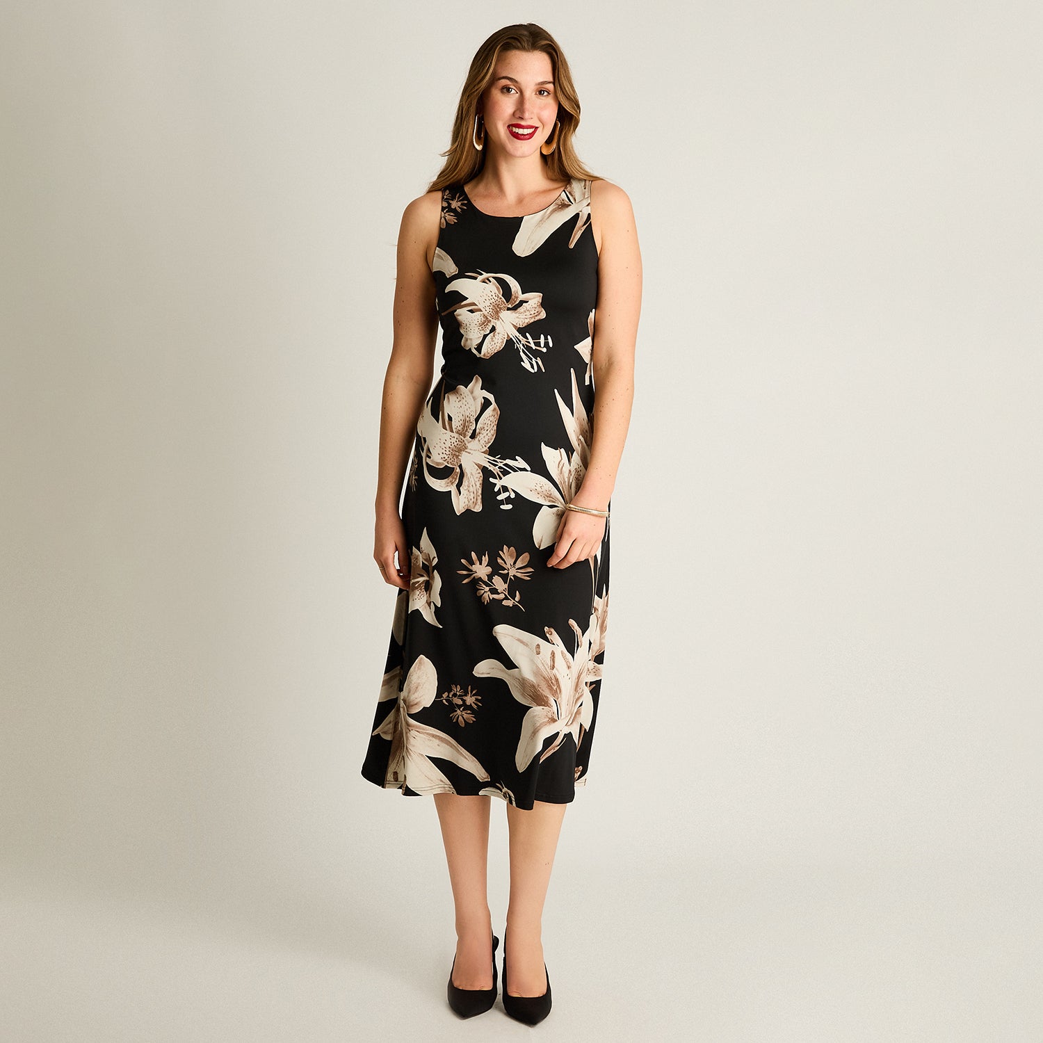 Vestido Maxi Negro Floral