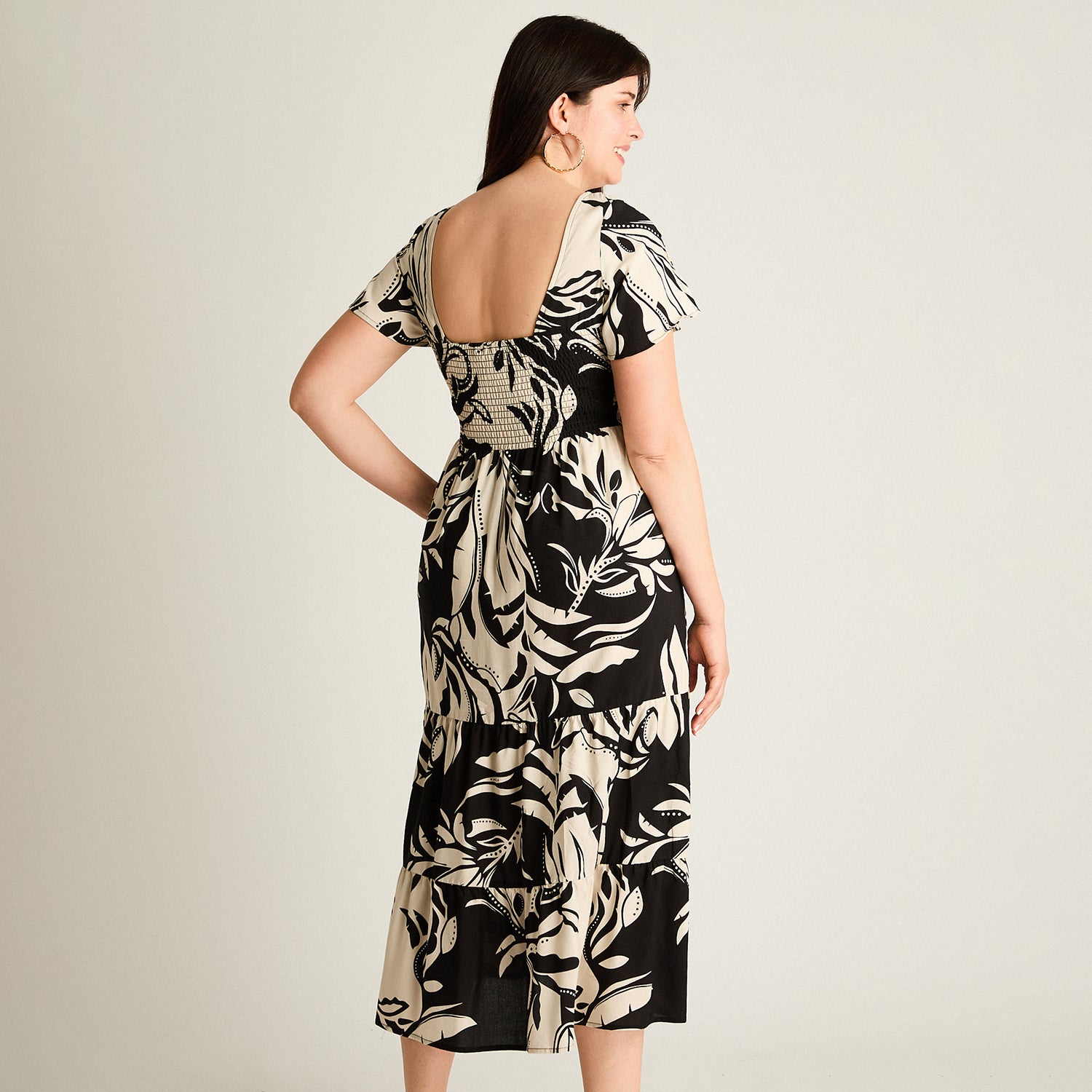 Vestido Maxi Negro Baja elasticidad Sin Forro Calce Normal