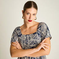 Vestido Maxi Azul Sin Forro Calce Normal