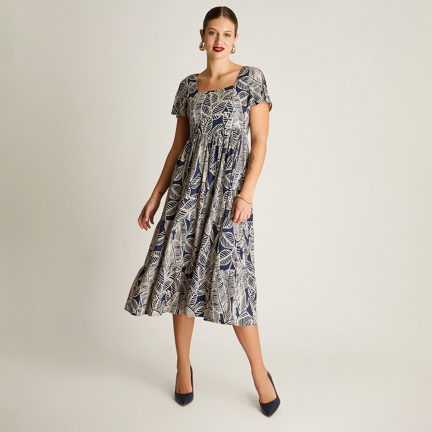 Vestido Maxi Azul Sin Forro Calce Normal