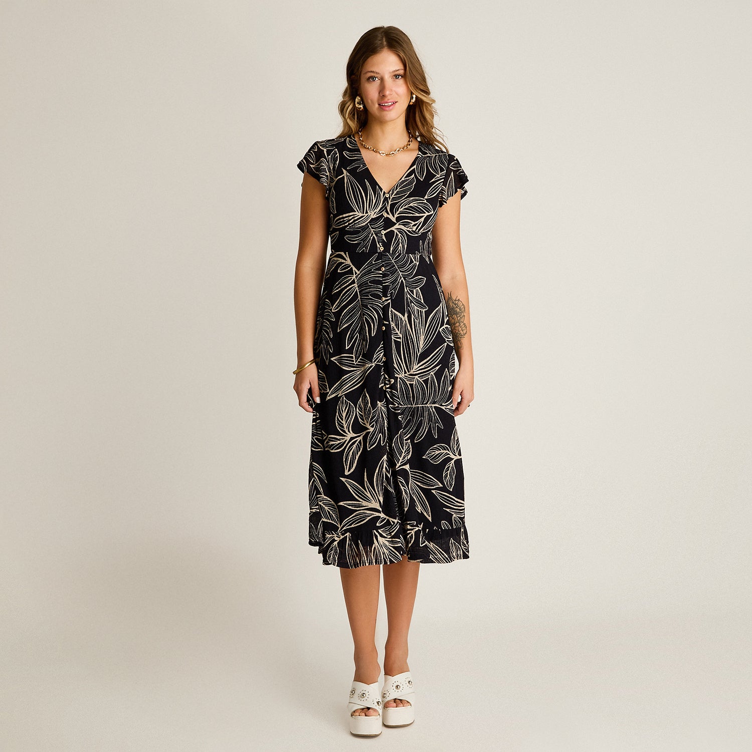 Vestido Maxi Azul Muy elasticado Con Forro Calce Normal