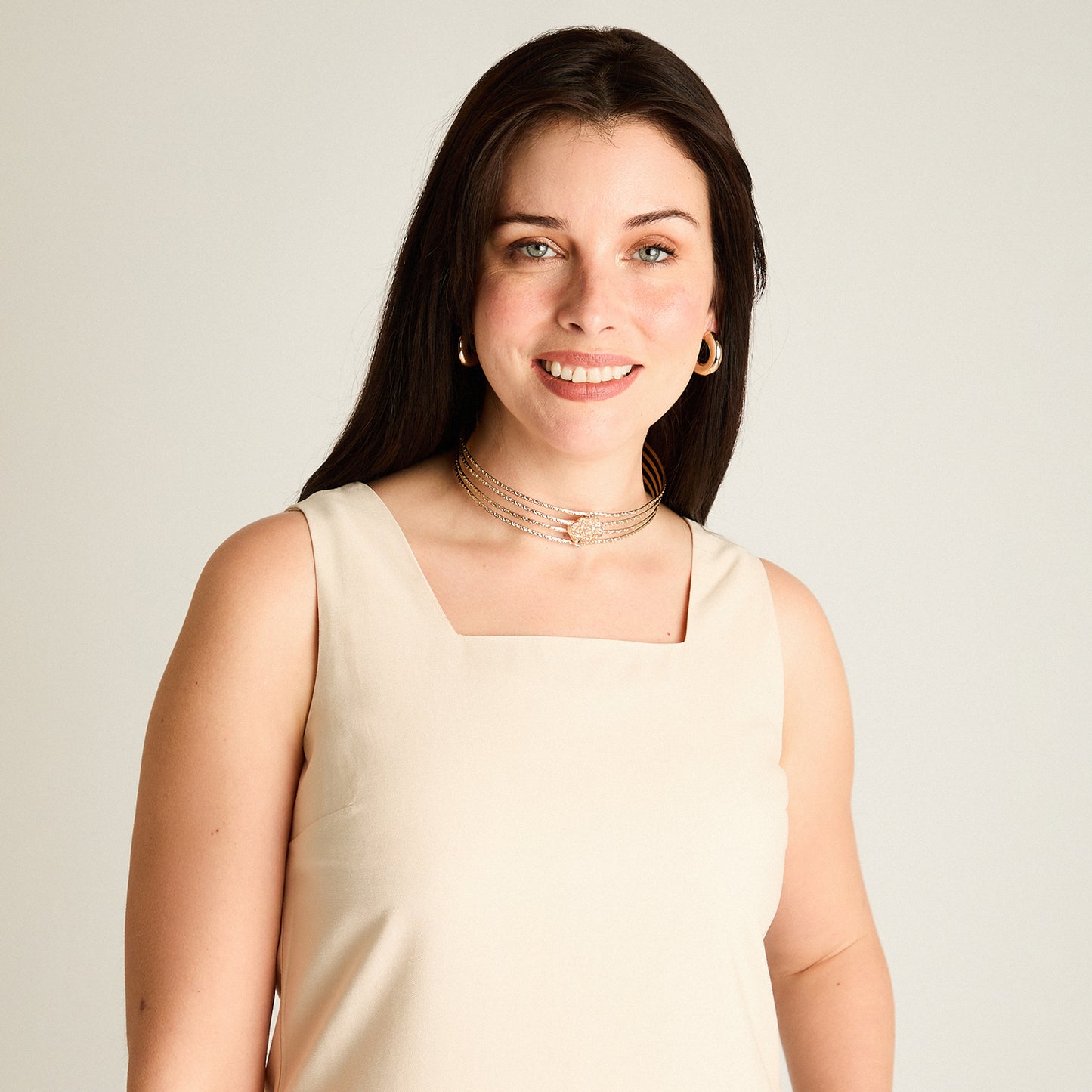 Vestido Maxi Arena No Elasticado Sin Forro Calce Holgado