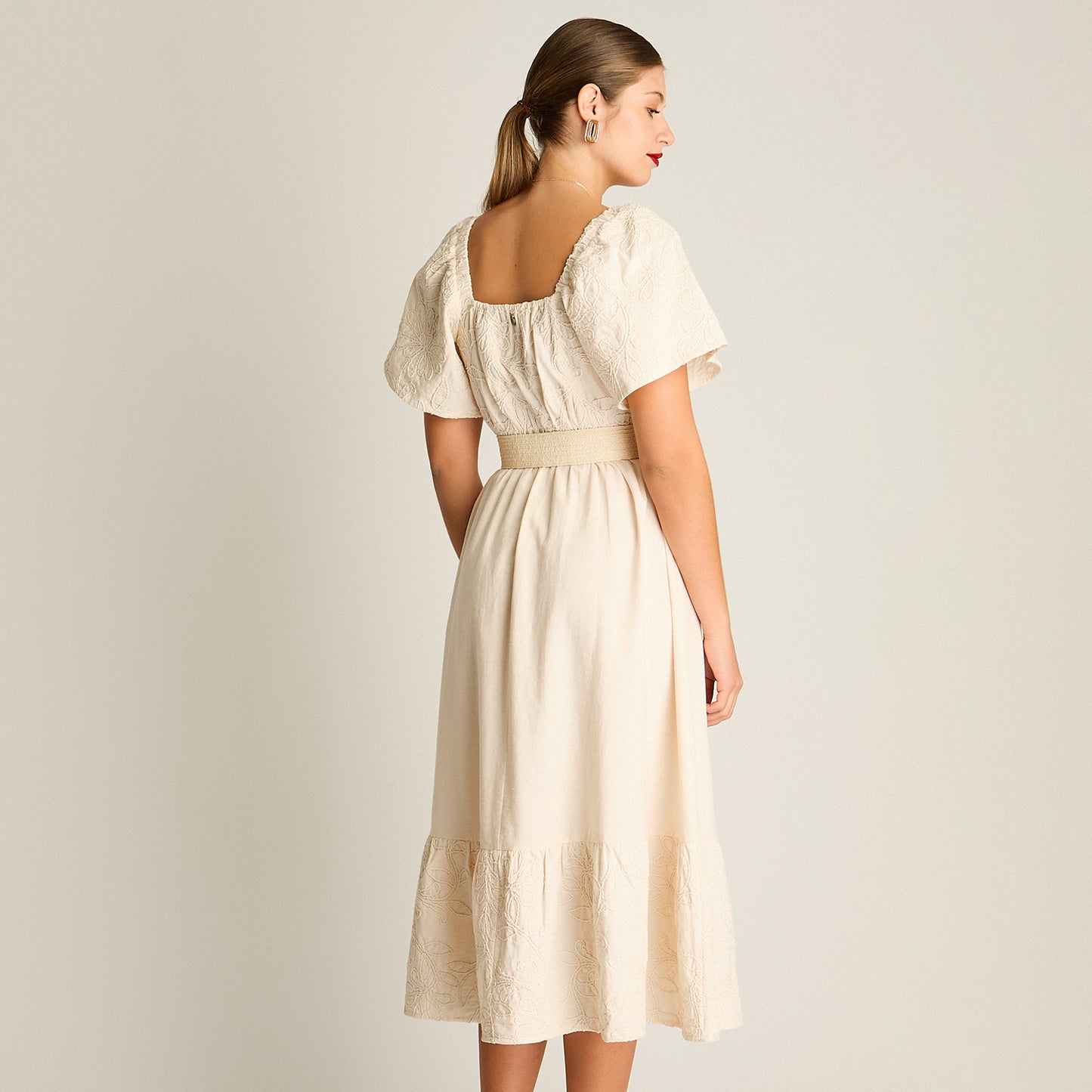 Vestido Maxi Arena Maxi Elasticidad Nula Sin Forro Calce Normal Tela Plano