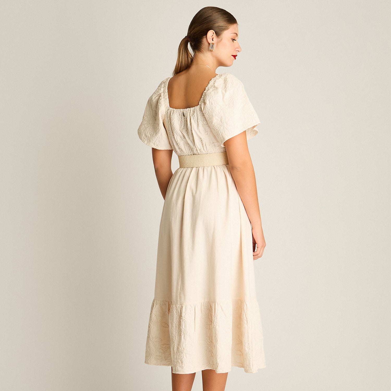 Vestido Maxi Arena Maxi Elasticidad Nula Sin Forro Calce Normal Tela Plano