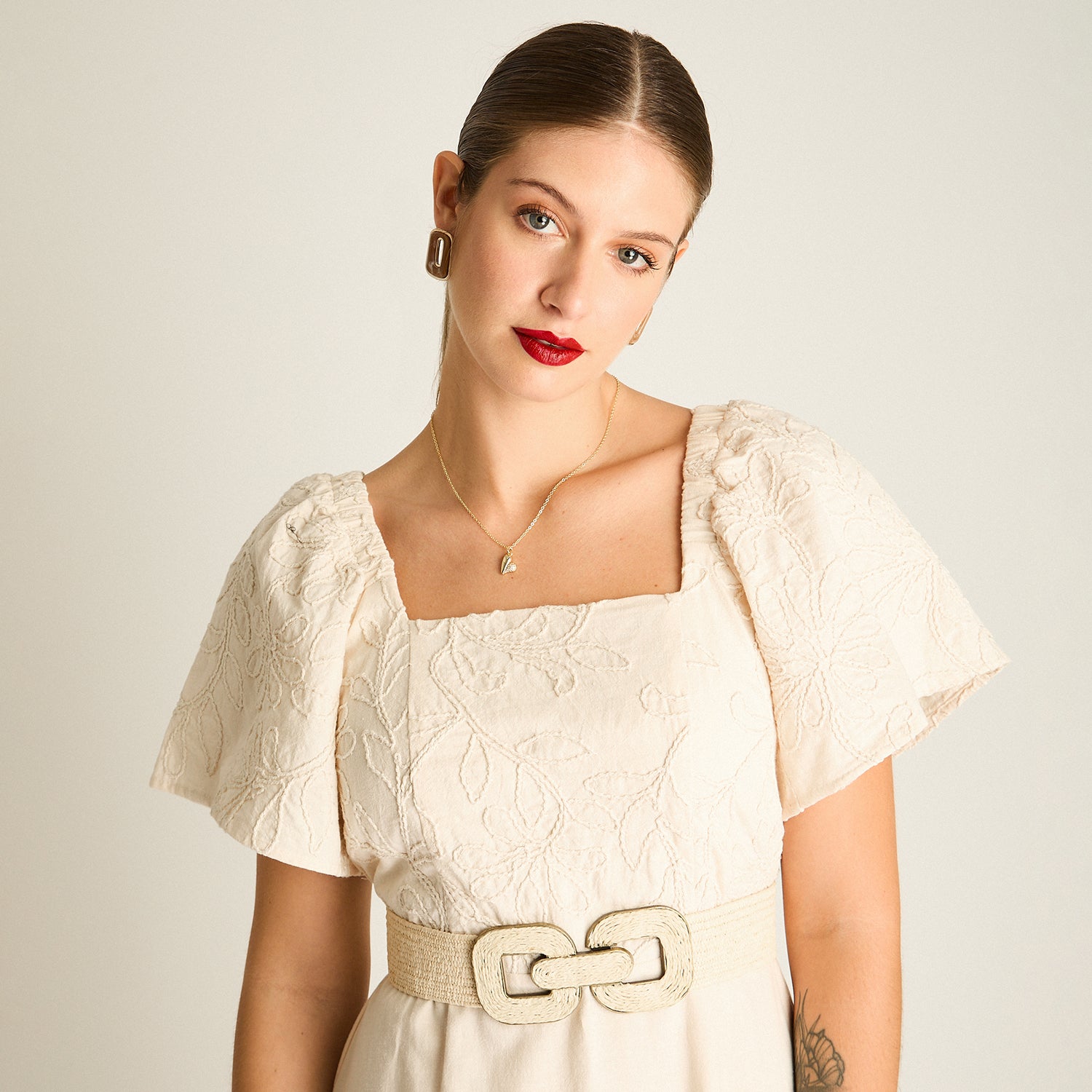 Vestido Maxi Arena Maxi Elasticidad Nula Sin Forro Calce Normal Tela Plano