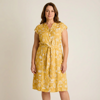 Vestido Midi Mostaza – Fresco, cómodo y de Calce normal