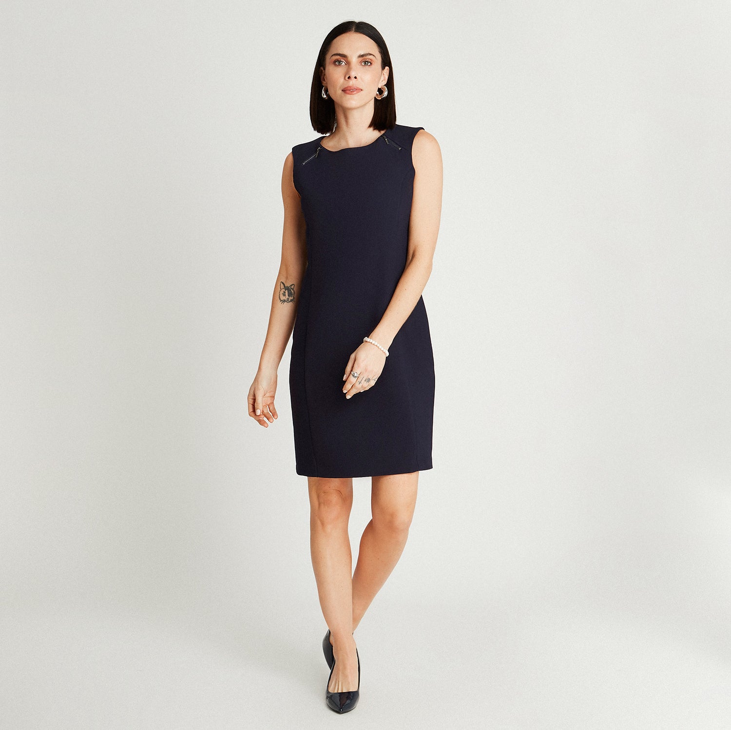 Vestido Azul Midi Sin Manga - Lorenzo di Pontti