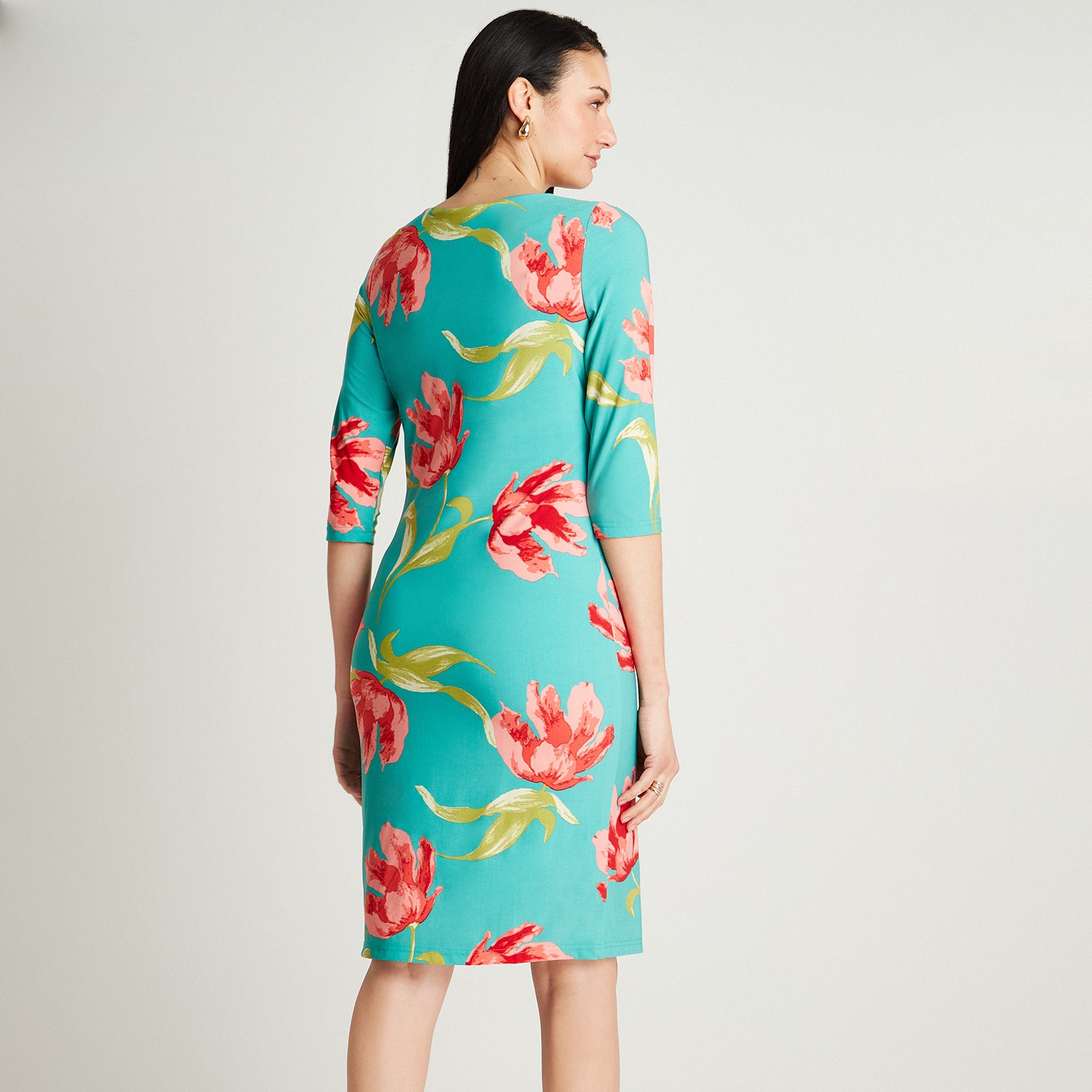 Vestido Verde Midi Manga 3/4 - Lorenzo di Pontti
