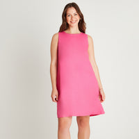 Vestido Midi Fucsia Sin Manga Cuello Redondo Lorenzo di Pontti