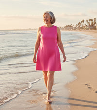 Vestido Midi Lino Fucsia