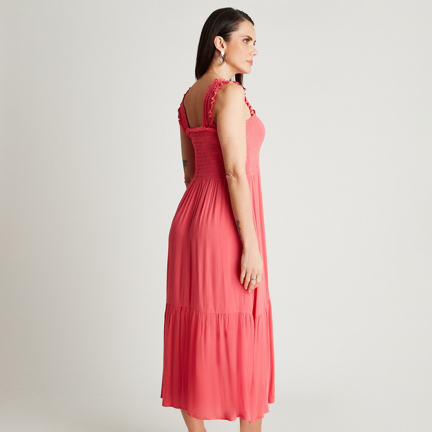 Vestido Maxi Coral Sin Manga Tirantes Curvi