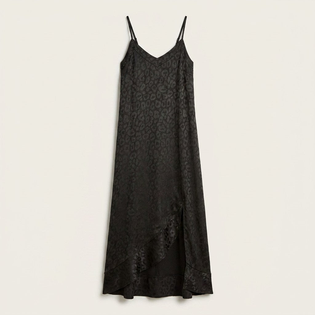 Vestido Maxi Negro Tirantes en plano