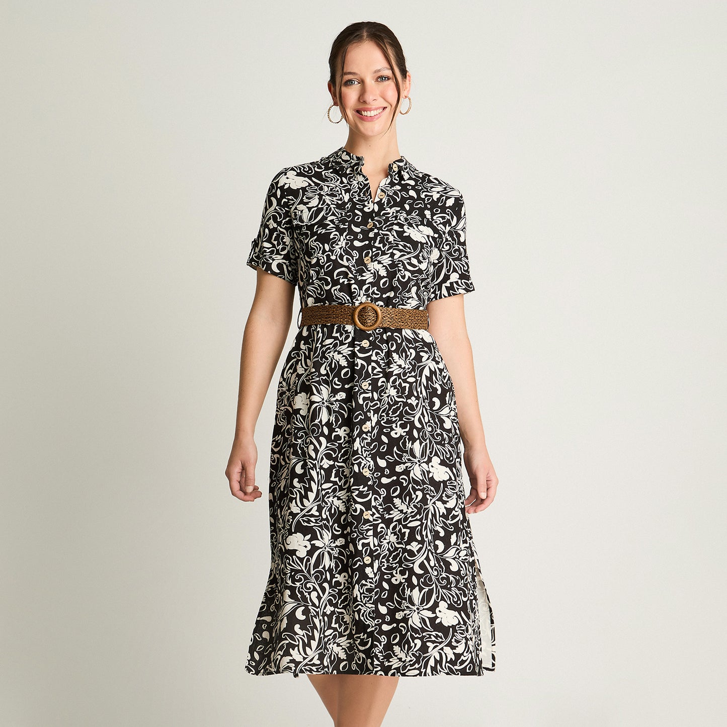 Vestido Midi Estampado Negro Curvi