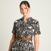 Vestido Midi Estampado Negro Curvi