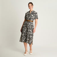 Vestido Midi Estampado Negro Curvi