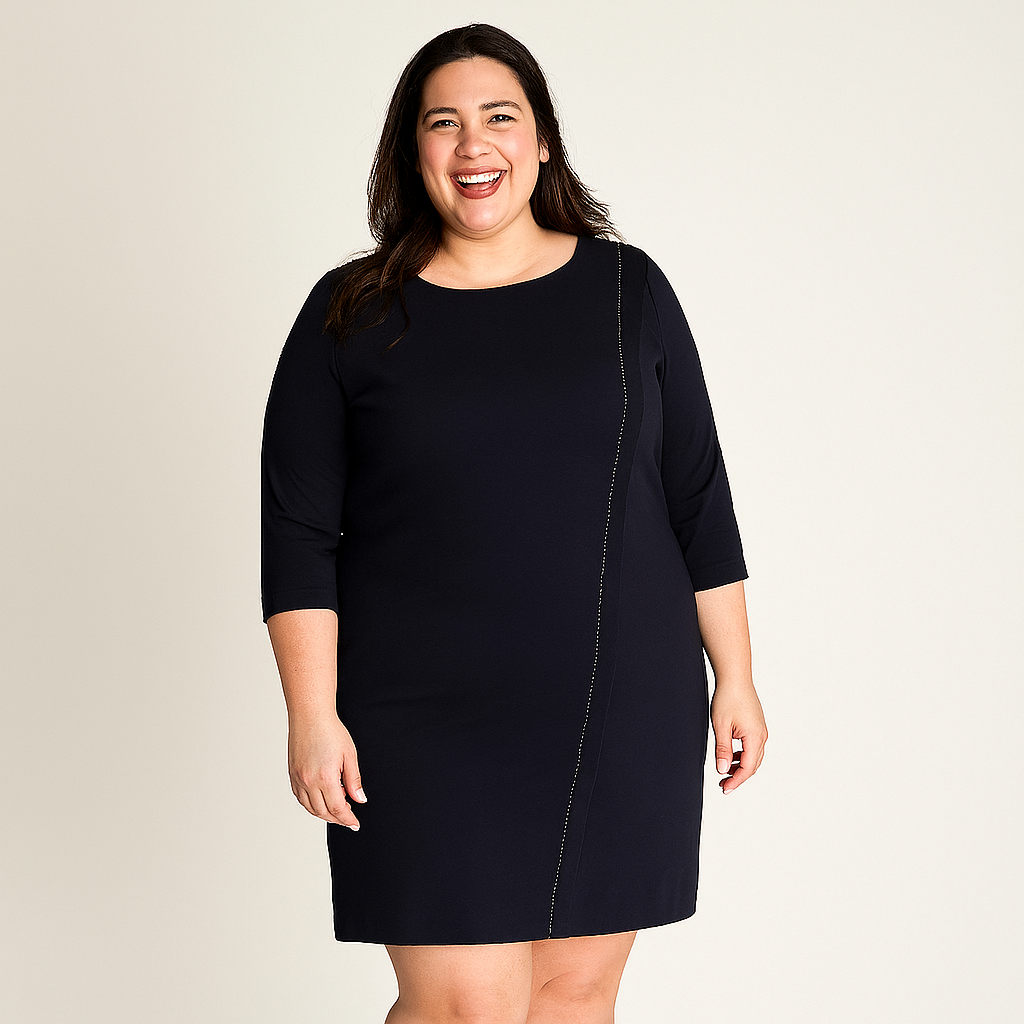 Vestido Azul con Diseño Asimétrico