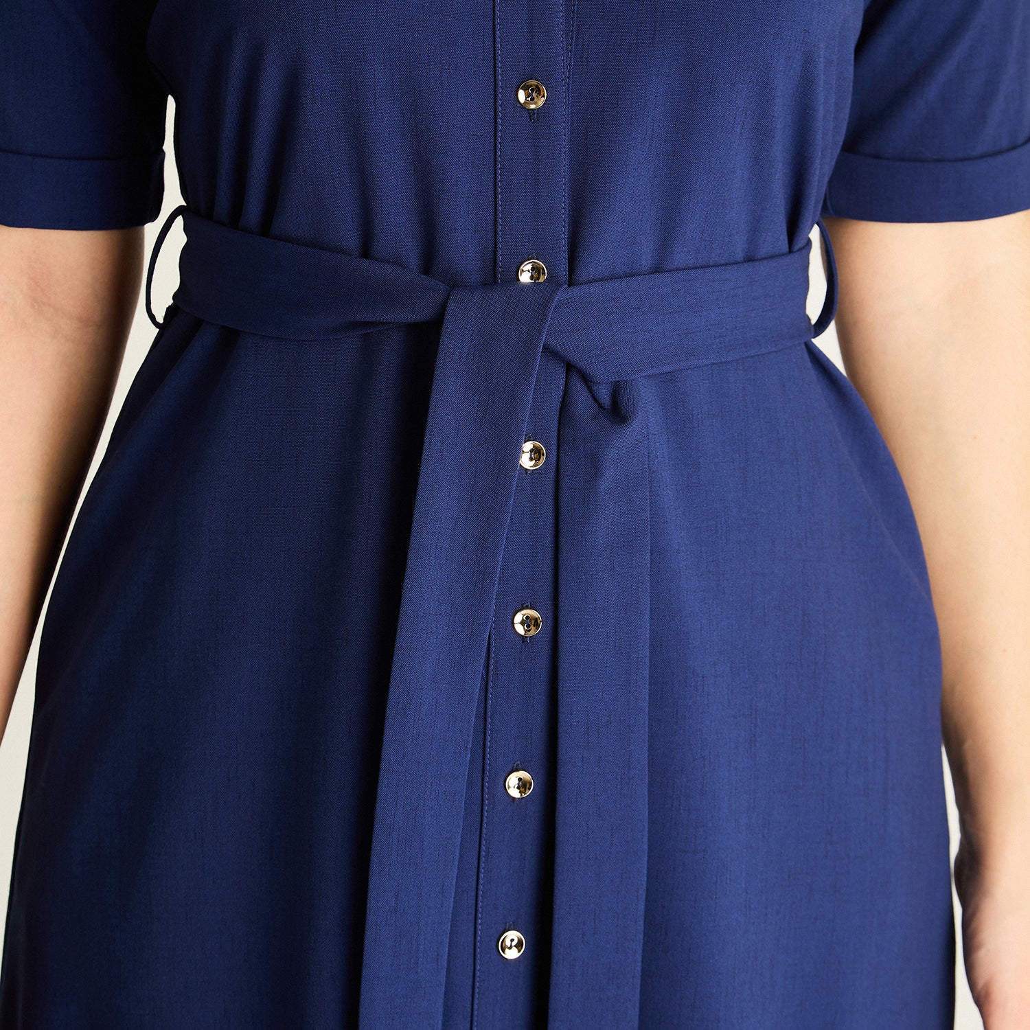 Vestido Midi Azul Camisero